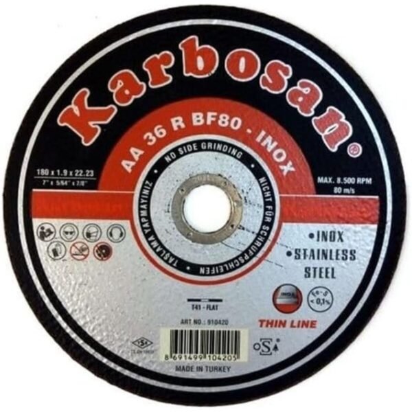 Karbosan Inox Kesme Diski 180 X 1,9 X 22,23 (Mm)