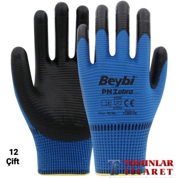 BEYBİ PN ZEBRA MAVİ ELDİVEN 10 NUMARA 12 ÇİFT