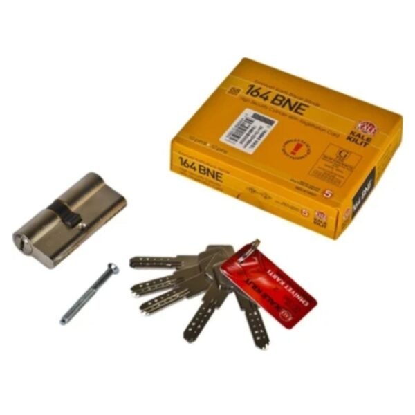 164 Bne 90mm Bilyalı Silindir Çelik Pimli Barel Nikel - Emniyet Kartlı 5 Anahtarlı