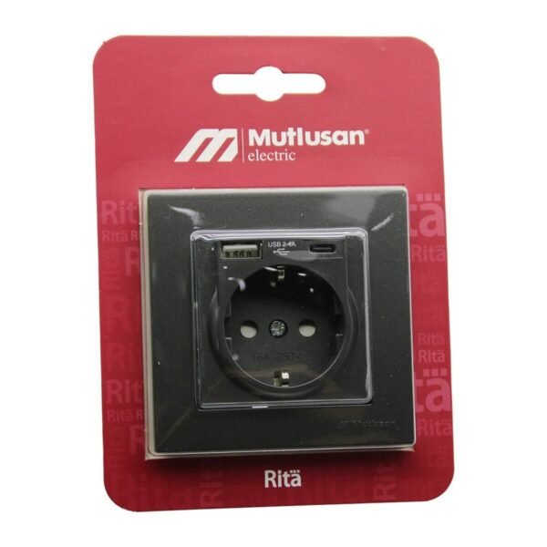 MUTLUSAN RİTA-2220 629 0295 BLİSTERLİ - KARTLI FÜME - USB + TYPE-C &apos; L? - FSK5542-9645