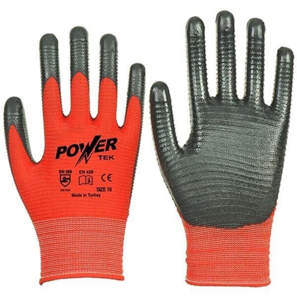 Tek Siyah Nitril Kaplı Işçi Iş Eldiveni Xl/10 ( 10 Adet)