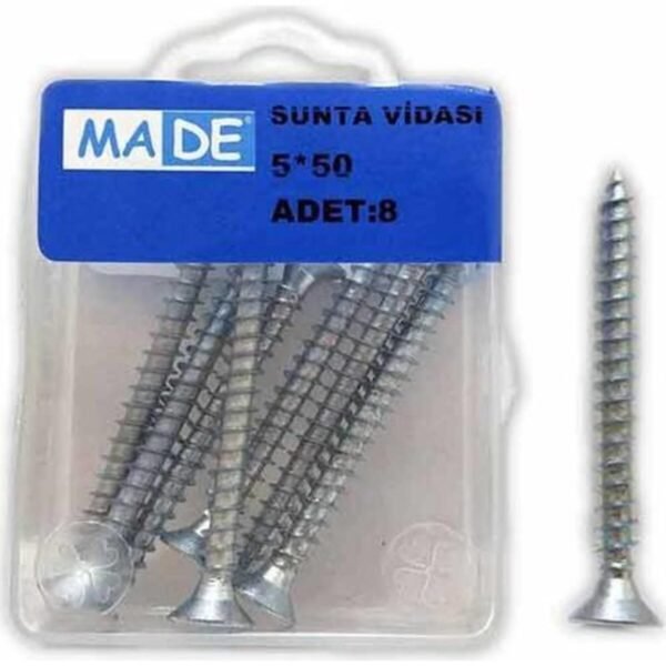 Sunta Vidası 5x50 ( 1 Kutu:8 Adet)